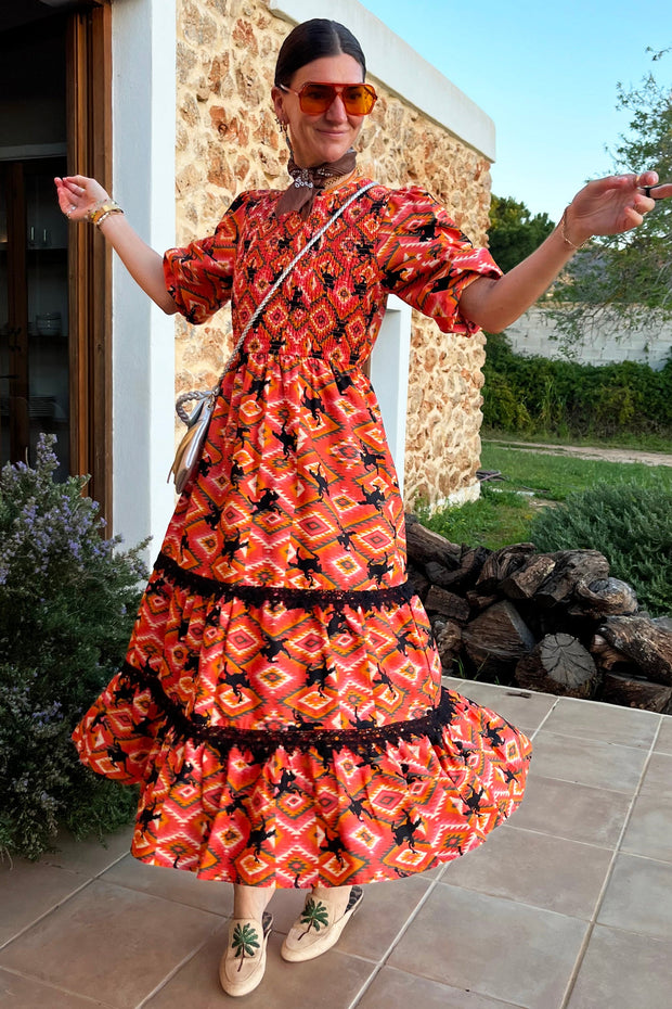 Red Rodeo Midi Dress