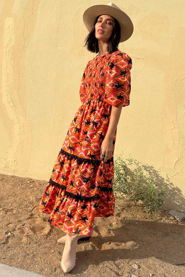 Red Rodeo Midi Dress